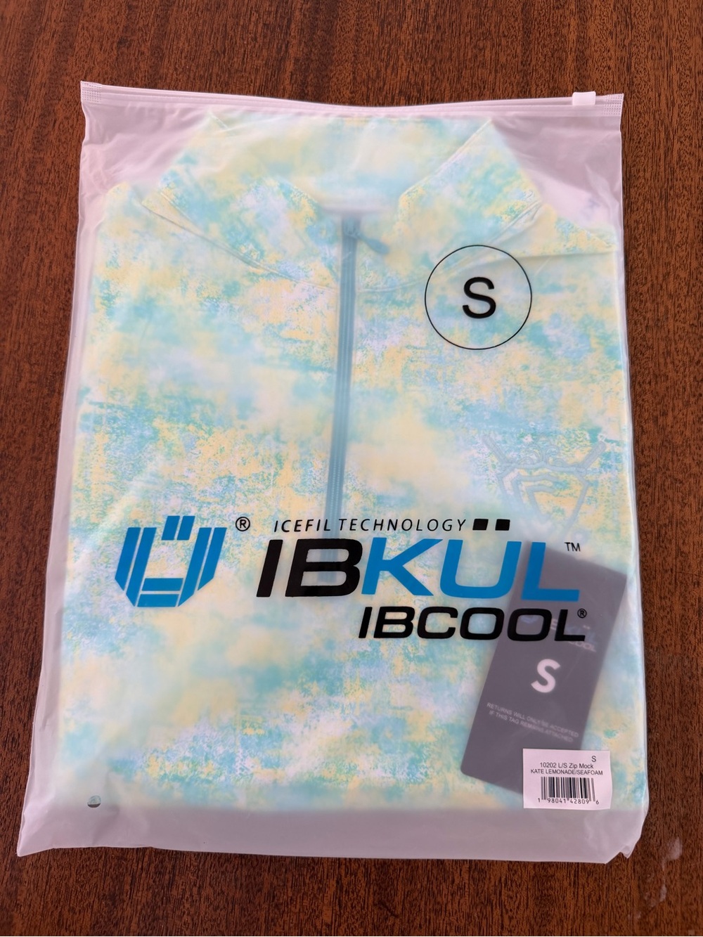 IBKUL IBCool Long Sleeve Zip Mock size s